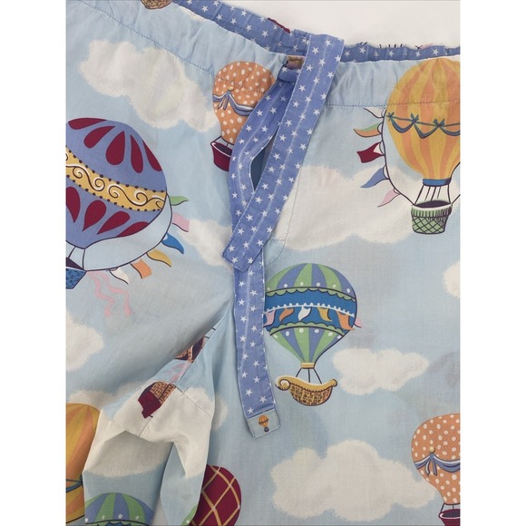 Nick & Nora hot air balloon pajama pant Cotton Pull On Sleepwear Whimsical Large - Picture 3 of 9